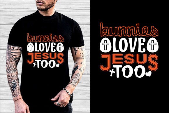 Download Bunnies Love Jesus Easter T-Shirt Design - Premium Bundle