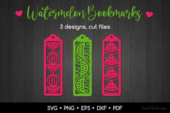 Download 3 Watermelon Bookmarks SVG Papercut - Premium Resources