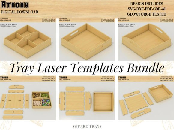 Download Wood Divide Tray Laser Templates Bundle - Laser templates Collection