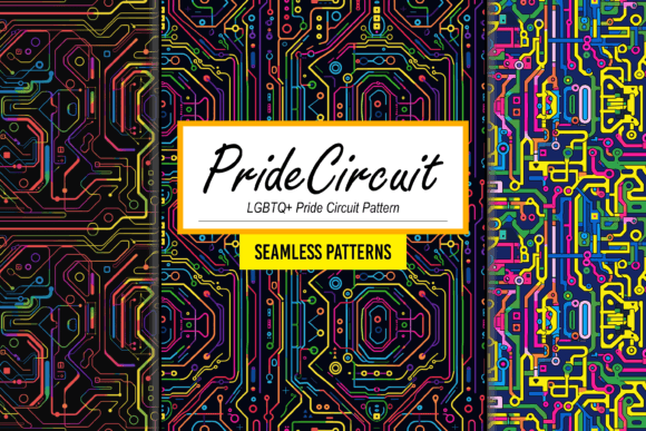 Download LGBTQ+ Pride Circuit Seamless Pattern - Circuit Collection